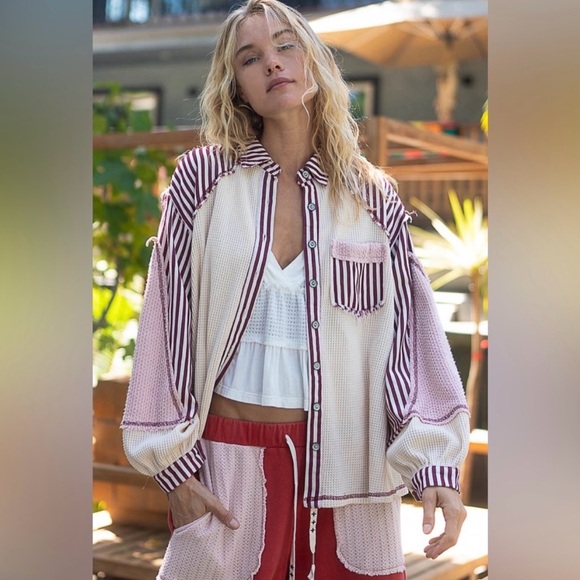 Last 1! POL Collar thermal button down long sleeves - Picture 4 of 10